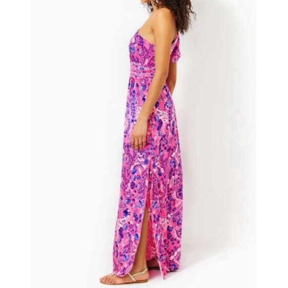 Lilly Pulitzer Solana One Shoulder Maxi Dress Size L BRAND NEW W/TAGS! - Picture 2 of 8